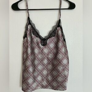 Victoria's Secret Plaid Slip with Black Lace